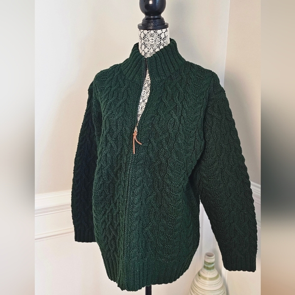 Lauren Ralph Lauren Deep Rich Green  Cardigan Sweater Generous Small P2P 23" - Picture 2 of 11